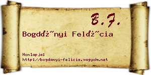 Bogdányi Felícia névjegykártya